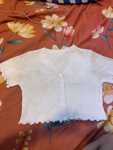 Cute White Button-Up Top