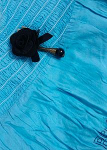 Blue Cold Shoulder Top
