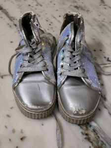 Sparkly High-Top Sneakers