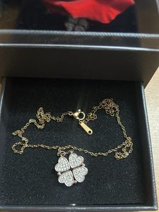 Forever Rose &amp; Four-Leaf Clover Necklace