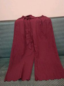 Burgundy Culottes with Tie Waist