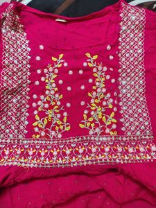 Pink Embroidered Kurta Set