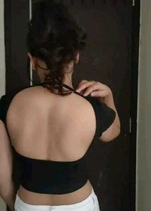 Sexy Black Backless Ribbed Top