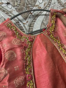 Beautiful Peach Party Wear Gawn
