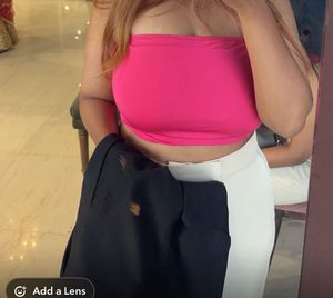 New Combo Outfit Wide High Jeans And Pink Bandeau