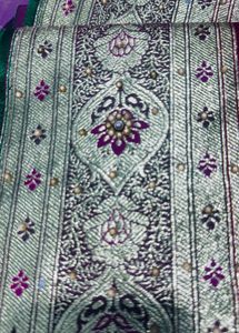 Gorgeous Green &amp; Pink Banarasi Silk Saree
