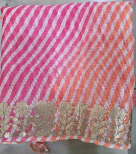 Like New Pink Orange Ombre Leheriya Dupatta