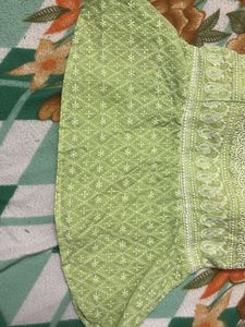 Green Embroidered Tank Top kurti to