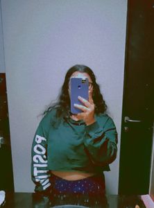 Oversized Green Crop Top