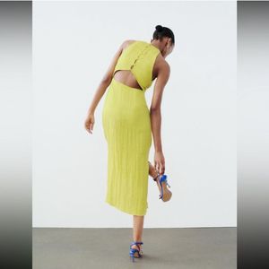 Zara Limited Edition Cutout Slit Midi Dress