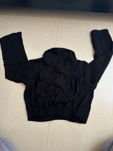 Black Crop Shirt Top