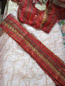 Red Embroidered Lehenga Set