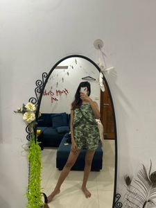 Casual Green Block Playsuit