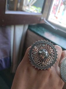 Statement Silver Rings - Set of 2