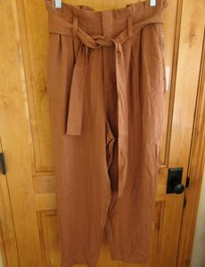 H&M Women Paper Bag Pant 'Belted Stretch Waist