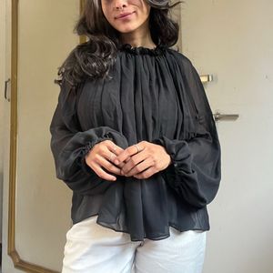Sheer Black Blouse