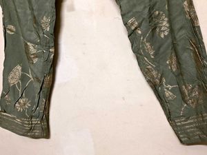 🫅 Biba | Yoke Design Kurta Trouser | Olive Gre