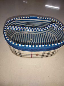 Checked & Striped Cosmetic Bag