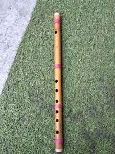 Bamboo Flute with Pink Ribbon