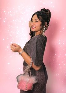 Crystal Fur Clutch (Pink)