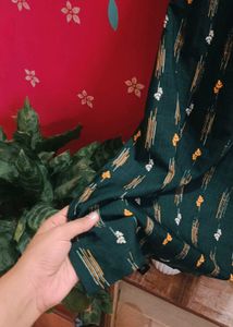 Green Printed Kurti Dress