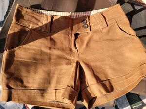 Cute Brown cotton shorts with double buttons