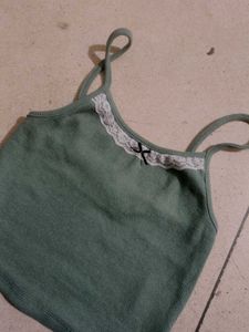 Sage Green Cami with Lace