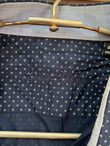 Louis Philippe Navy Blue Shirt With White Dots