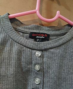Grey Cropped Top