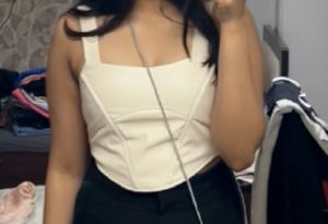Cream Corset Crop Top
