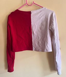 Red & White Crop Top
