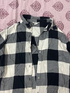 Black &amp; White Plaid Flannel