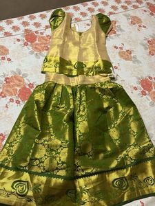 Girls' Traditional Pattu Pavadai Set