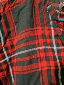 Red and Black Plaid Blouse