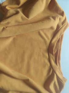 Yellow Striped Cropped Sweatshirt
