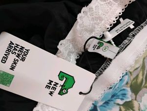 Baggy Black Pants with Lace Trim