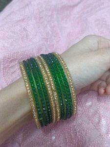 Green & Gold Bangle Set