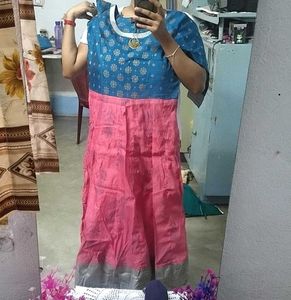 Blue &amp; Pink Anarkali Dress
