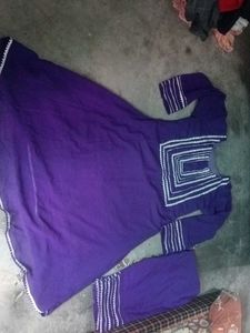 Purple Embroidered Kurti