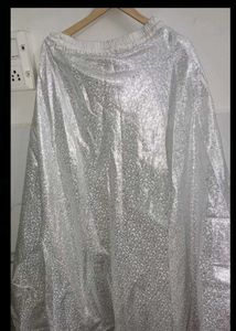 Silver Embellished Maxi Skirt