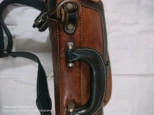 Used Genuine Leather Unisex Office Bag In Good Con