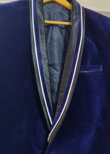 Navy Blue Velvet Blazer