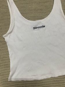 White Ribbed Tank Top