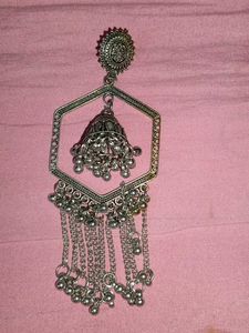 Silver Jhumka Earrings