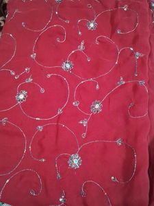 Maroon saree with  blouse