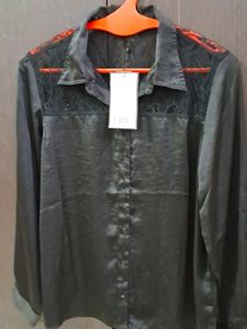 Beautiful Black Satin Shirt