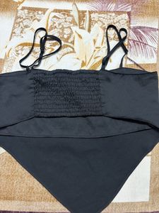 Sleek Black Strap Crop Top