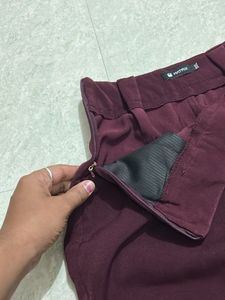 Wine Colour Formal Trouser For Women