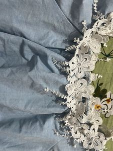 Blue Lace Detail Top