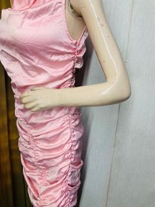 Pink One-Shoulder Mini Dress